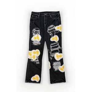 Who Decides War Black Daisy Jeans Size 38 New